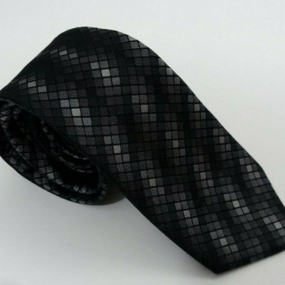 Van Heusen Other - Van Heusen Tie Silver Stripe Geometric  Silk Snake
